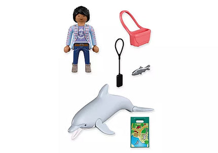 Zoo: Dolphin and Visitor