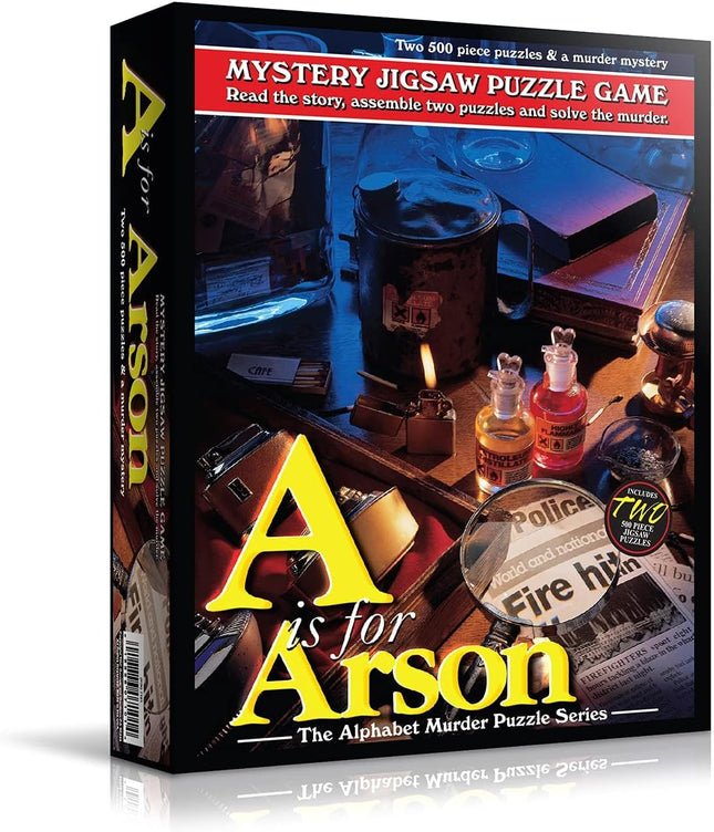A is for Arson Mystery Jigsaw Puzzle. 500Pc x 2