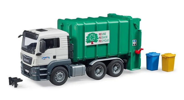 MAN TGS Rear Loading Garbage Truck Green