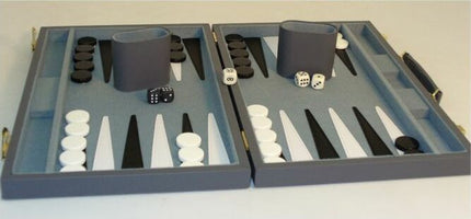 Backgammon Set 15" Grey Vinyl