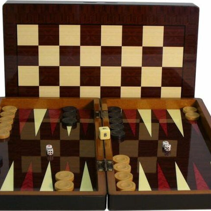 15" Folding Backgammon/Checker Set
