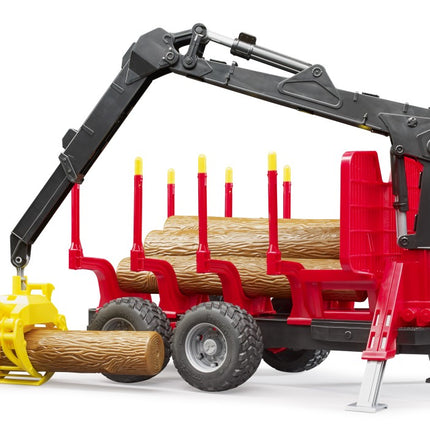 Forestry Trailer with Crane, Grapple and 4 Logs