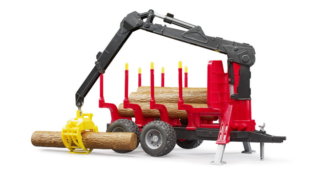 Forestry Trailer with Crane, Grapple and 4 Logs