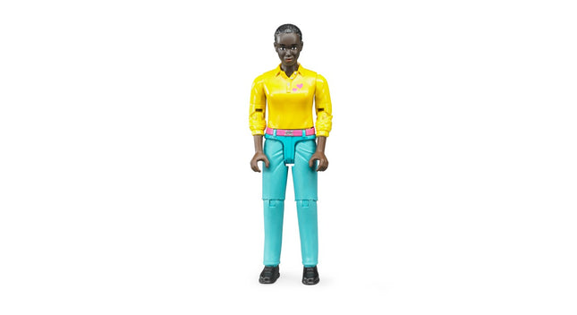 Woman, Dark Skin Tone and Turquoise Pants