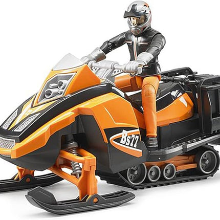 Snowmobile with Driver and Accessories