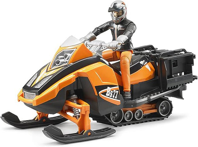 Snowmobile with Driver and Accessories