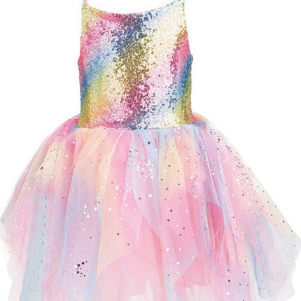 Rainbow Fairy Dress & Wings (Size 5-6)
