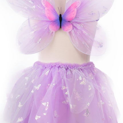 Flutter Butterfly Skirt & Wings (Lilac, Size 4-6)