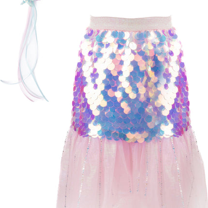 Bling Bling Mermaid Skirt & Hairclip Set Pink (Size 4-6)