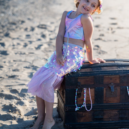 Bling Bling Mermaid Skirt & Hairclip Set Pink (Size 4-6)
