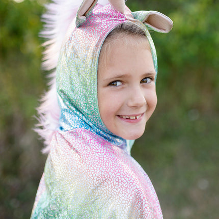 Rainbow Reversible Unicorn Dragon Cape