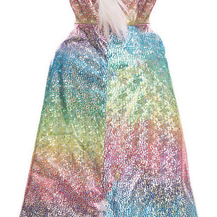Rainbow Reversible Unicorn Dragon Cape