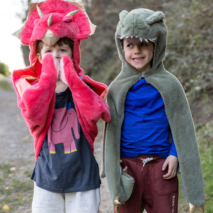 Red Triceratops Cuddle Cape (Size 3-4)