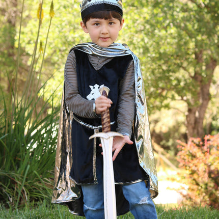 Silver Knight Set with Tunic, Cape and Crown (Size 5/6)