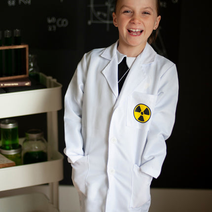 Marie The Scientist Set, Dress, Lab Coat & Necklace (Size 5-6)