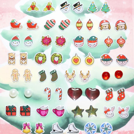 Holiday Sticker Earrings, 30 Pairs