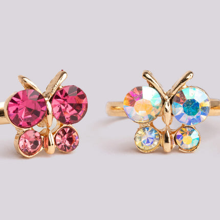 Boutique Butterfly Gem Rings