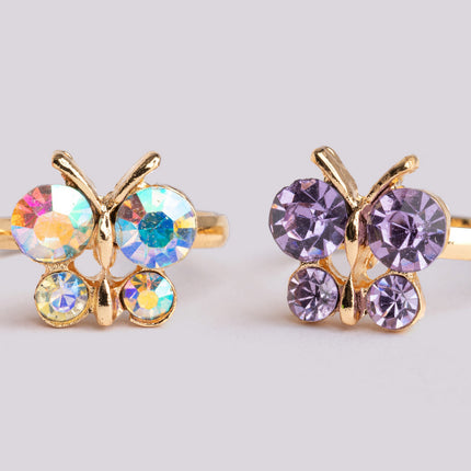 Boutique Butterfly Gem Rings