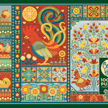 Scandi Chicken Quilt puzzle (1000 pc)