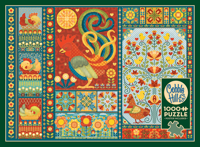 Scandi Chicken Quilt puzzle (1000 pc)