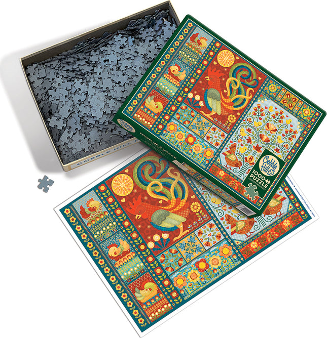 Scandi Chicken Quilt puzzle (1000 pc)