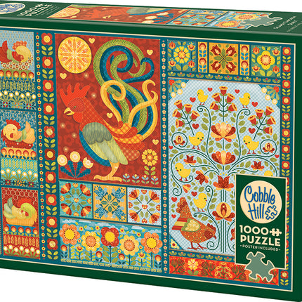 Scandi Chicken Quilt puzzle (1000 pc)