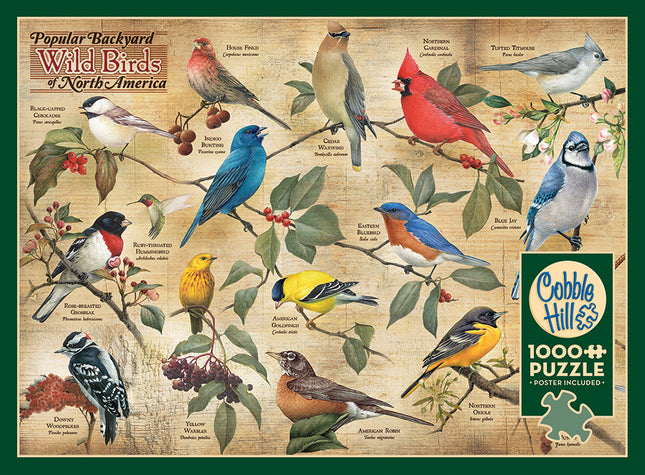 Popular Backyard Wild Birds of North America puzzle (1000 pc)