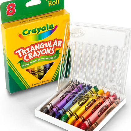 8 Ct Anti-Roll Triangular Crayons