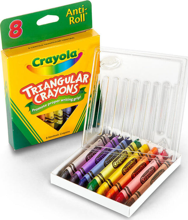 8 Ct Anti-Roll Triangular Crayons