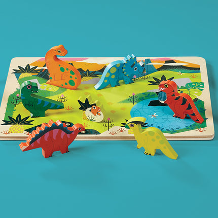16-pc Wood puzzle - Dinosaur