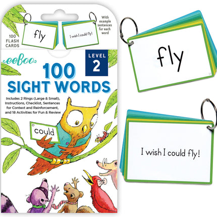 100 Sight Words Level 2 Literacy Flash Cards