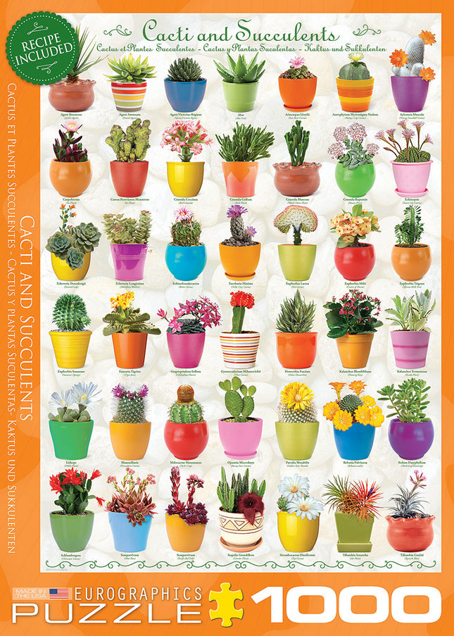 Cacti  Succulents 1000-piece Puzzle