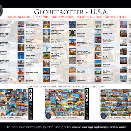 USA Globetrotter 1000-piece Puzzle