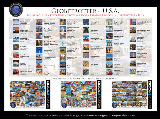 USA Globetrotter 1000-piece Puzzle