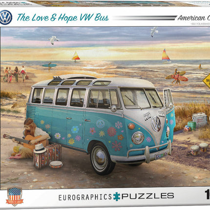 The Love  and Hope VW Bus by Greg Giordano 1000-Piece Puzzle
