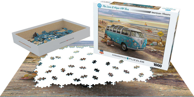 The Love  and Hope VW Bus by Greg Giordano 1000-Piece Puzzle