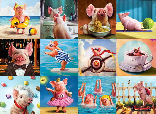 Funny Pigs by Lucia Heffernan 1000-Piece Puzzle