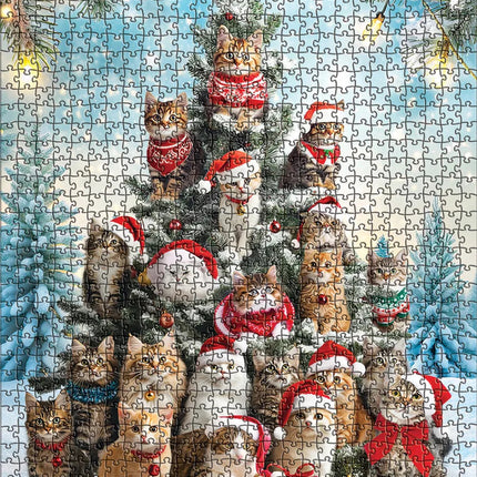Cat Christmas Tree 1000-Piece Puzzle