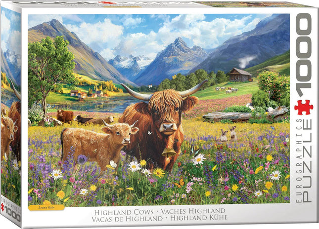 Highland Cows by Leann Kate 1000-Piece Puzzle
