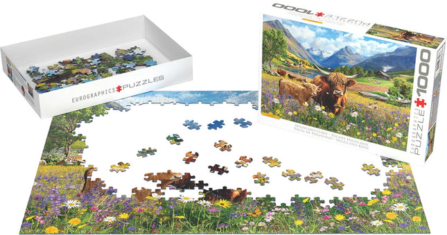 Highland Cows by Leann Kate 1000-Piece Puzzle