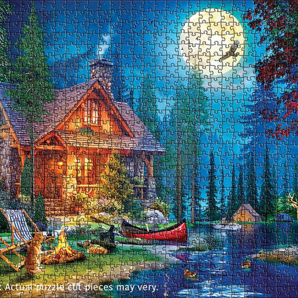 Moon Lake Cabin by Dominic Davison 1000-Piece Puzzle