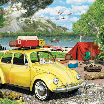 VW Beetle Camping Shaped Tin 550-Piece Puzzle