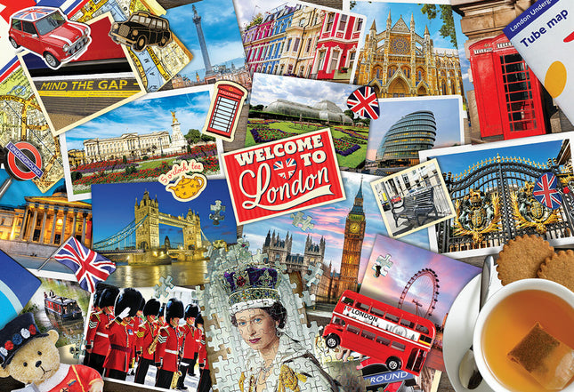 London Bus Shaped Tin with 550-Piece Puzzle