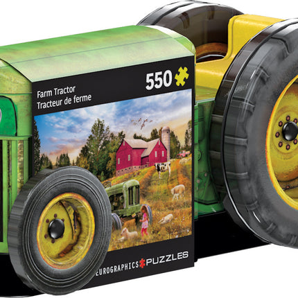 Tractor Shaped Tin with 550-Piece Puzzle