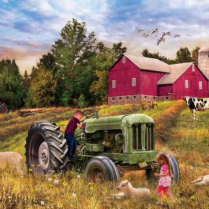 Tractor Shaped Tin with 550-Piece Puzzle