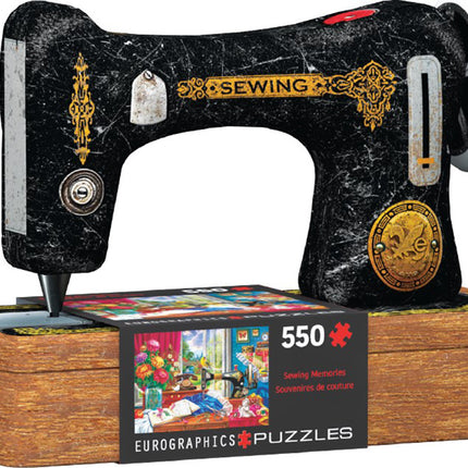 Sewing Machine Shaped Tin with  550-Piece Puzzle Puzzle