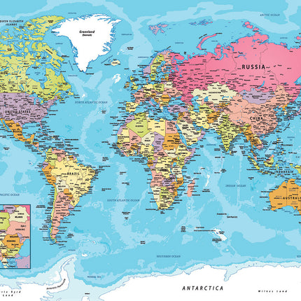 Map of the World Round Tin with 550-Piece Puzzle Puzzle