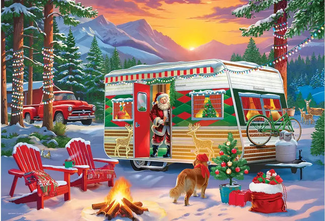 Christmas Camping Trailer Tin 550-Piece Puzzle