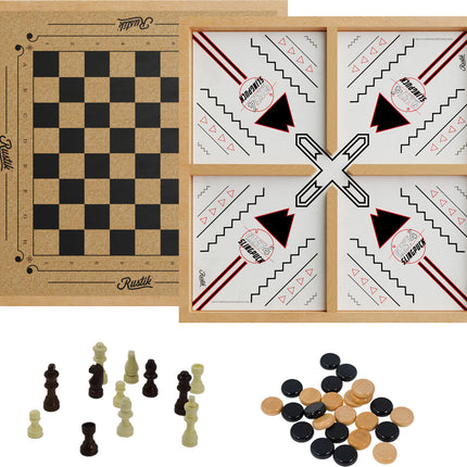 Rustik Crazy 4 Slingpuck / Chess / Checkers 3-in-1