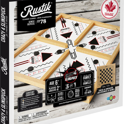 Rustik Crazy 4 Slingpuck / Chess / Checkers 3-in-1